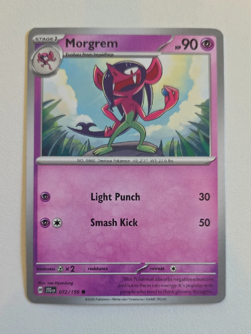 Pokemon Morgrem And Marnie's Morgrem Card